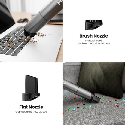 Mini Portable Vacuum Cleaner Cordless Handheld Vacuum with 3 Suction heads Easy to Clean for Desktop Keyboard & Car (USB)